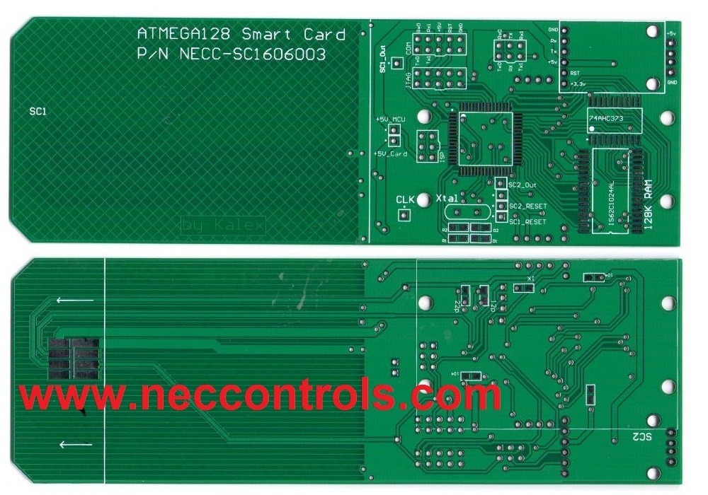 Atmega128 smart card bare board